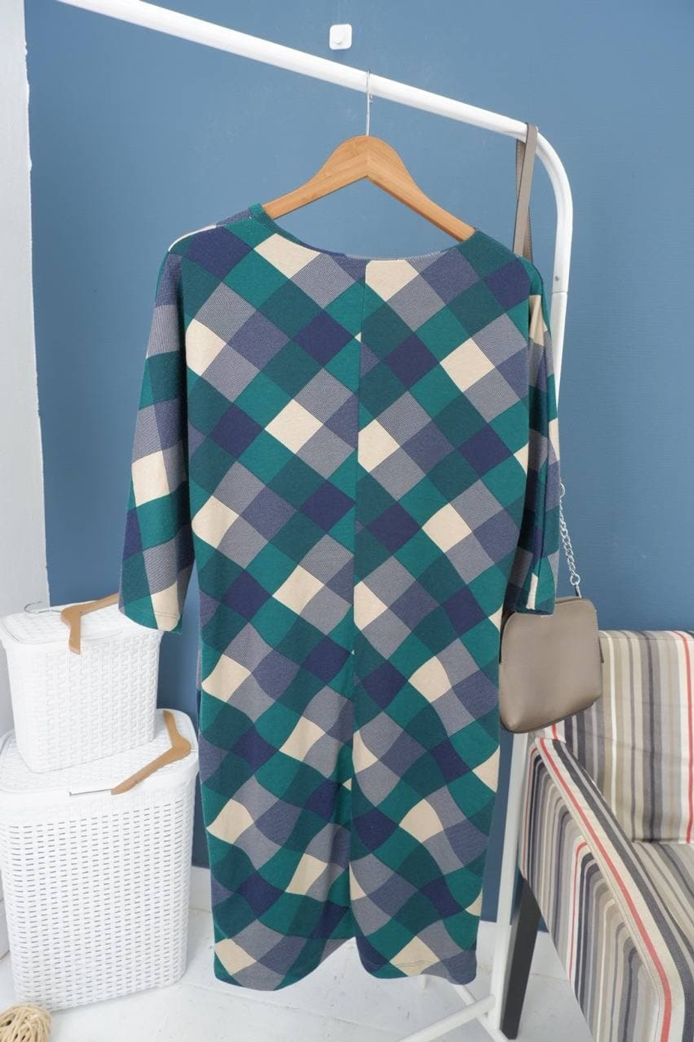 Платье Deniza зеленое "в клетку" 44 размер, новое