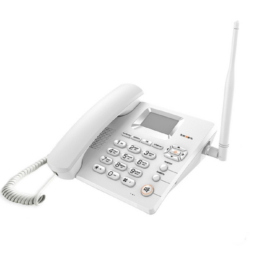 Проводной телефон Стационарный сотовый телефон GSM teXet FX-100 цвет белый 127314