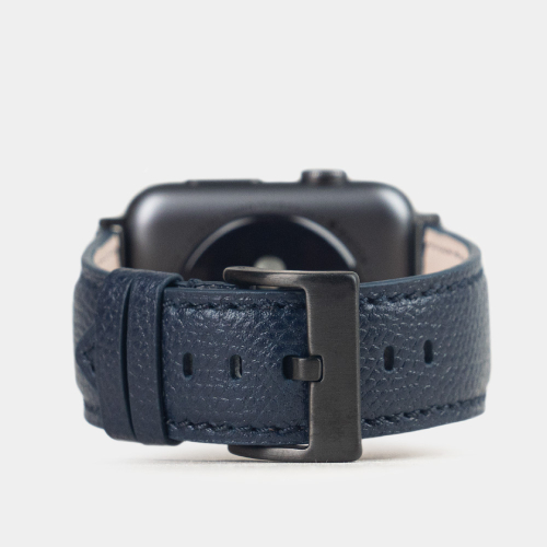 Ремешок для Apple Watch 44/45/46 mm из кожи сафьяно, синего цвета