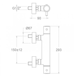 Смеситель термостатический для душа ODISEA 393401SOC золото