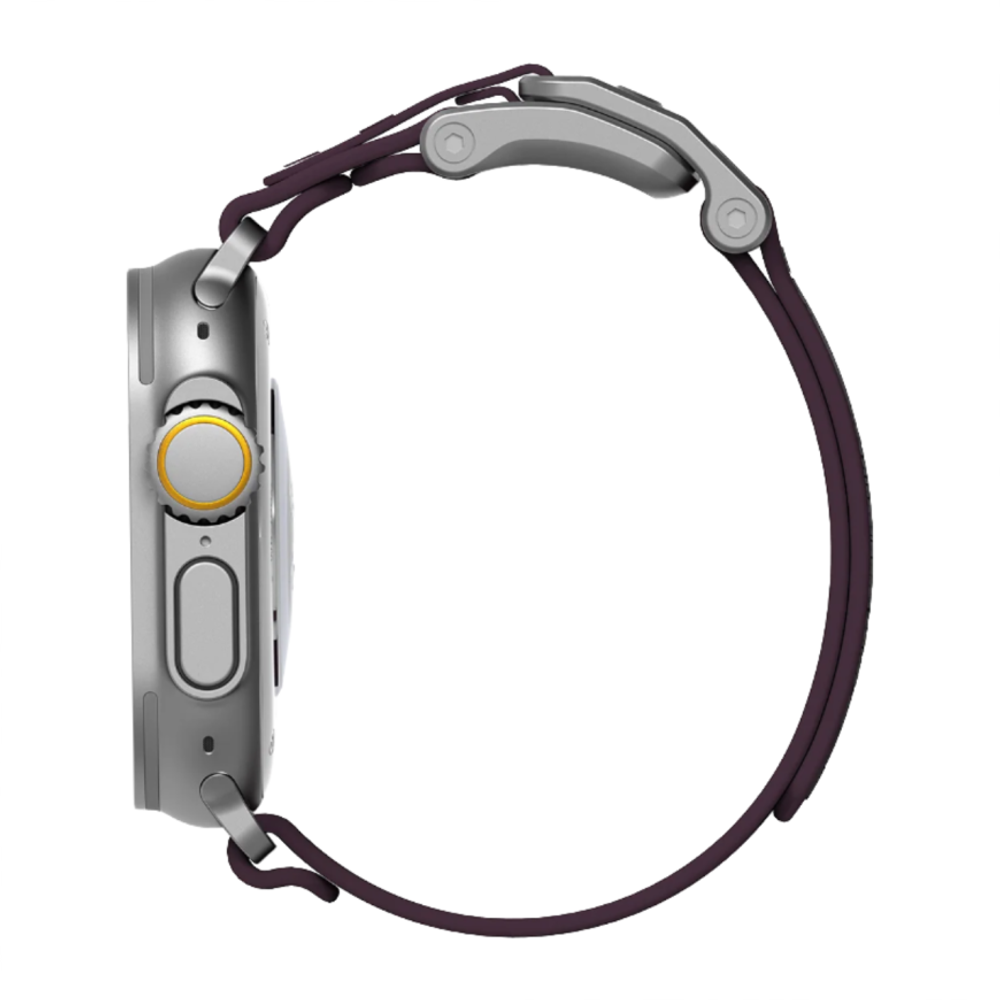 Нейлоновый браслет Aulumu A11 для Apple Watch 44, 45, 46 мм и Ultra 2–3 Браслет в футуристическом стиле с вельветоподобной отделкой, текстильной застёжкой и магнитной пряжкой из нержавеющей стали. На запястье обхватом 145–225 мм