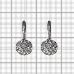 "Буисон" серьги  в серебряном покрытии из коллекции "Франциска" от Jenavi с английским замком