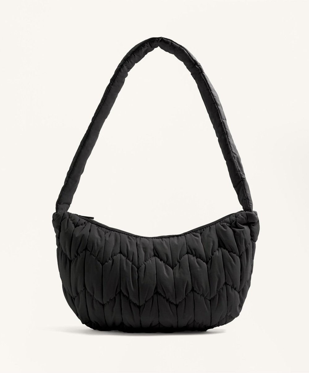 Oysho Стеганая сумка через плечо, черный