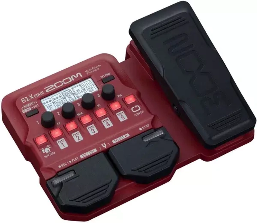 Zoom B1X FOUR басовый процессор мульти эффектов с педалью экспрессии.