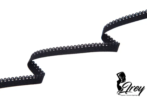 170 Резинка ажурная арт. 001, 9 мм, Турция, черный 170 (фасовка)