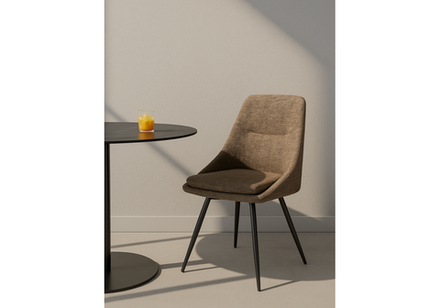 Стул на металлокаркасе Woodville Avian вращающийся светло-коричневый, черный, ножки черные