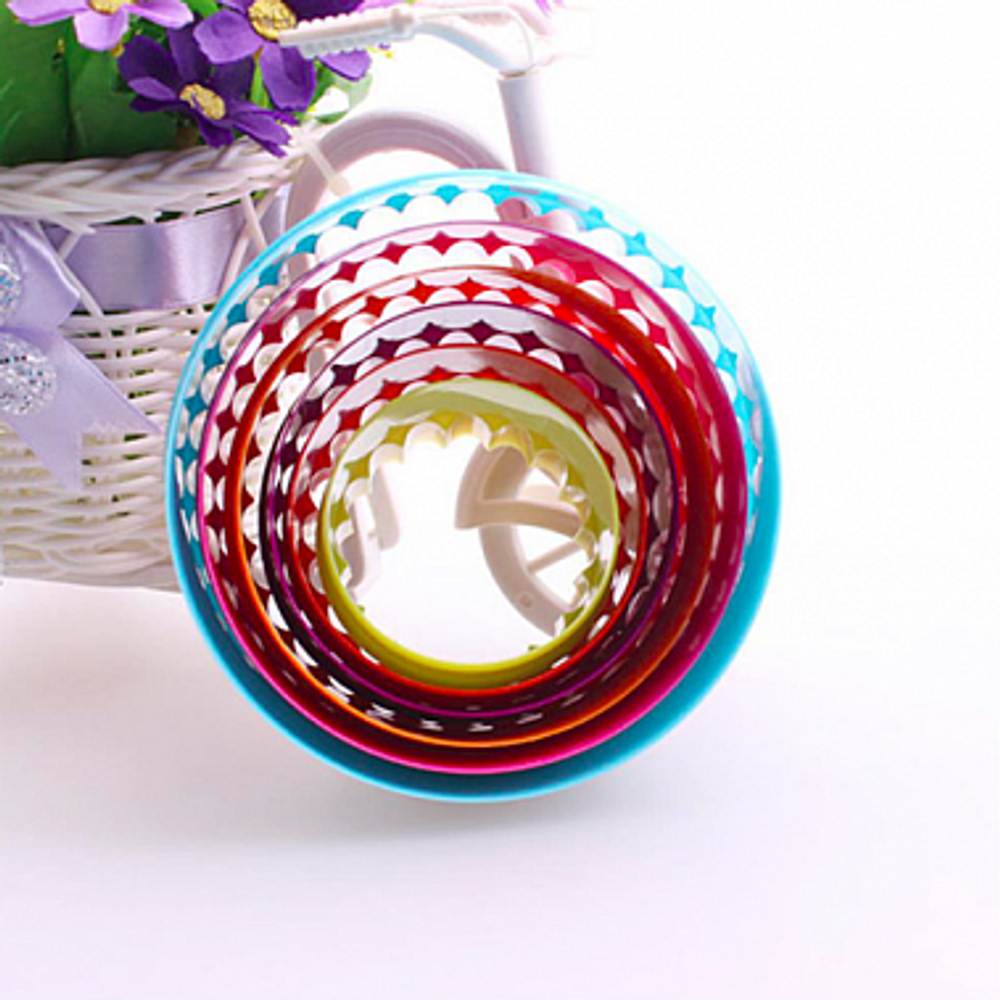 Набор каттеров "Круглые печенья", (6 шт, разноцветные)