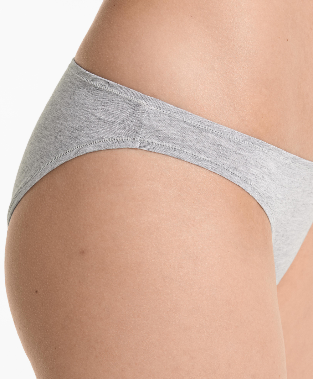 OYSHO Набор из 5 пар классических трусов из хлопковой смеси, черный