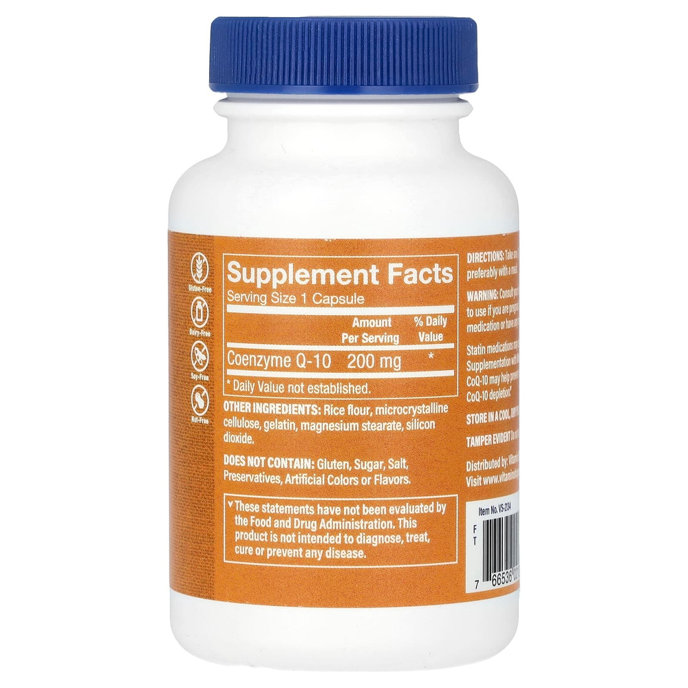 The Vitamin Shoppe, коэнзим Q10, 200 мг, 60 капсул