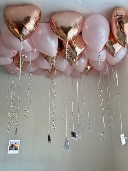 Воздушные гелиевые шарики с доставкой по Хабаровску розовое золото/розовый фото №4645