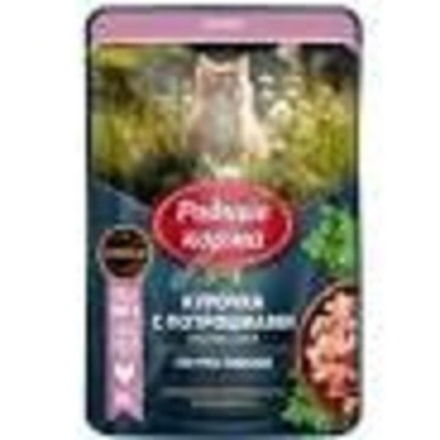 Паучи РОДНЫЕ КОРМА для котят повышенной питательности курочка с потрошками кусочки в соусе по-ростовски 30х85 г