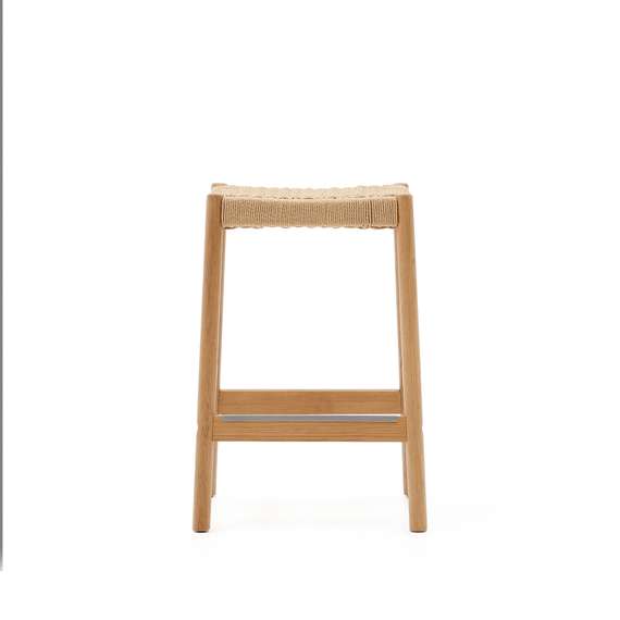 Yalia Табурет из дуба с натуральной отделкой и веревочным шнуром, высота 65 см