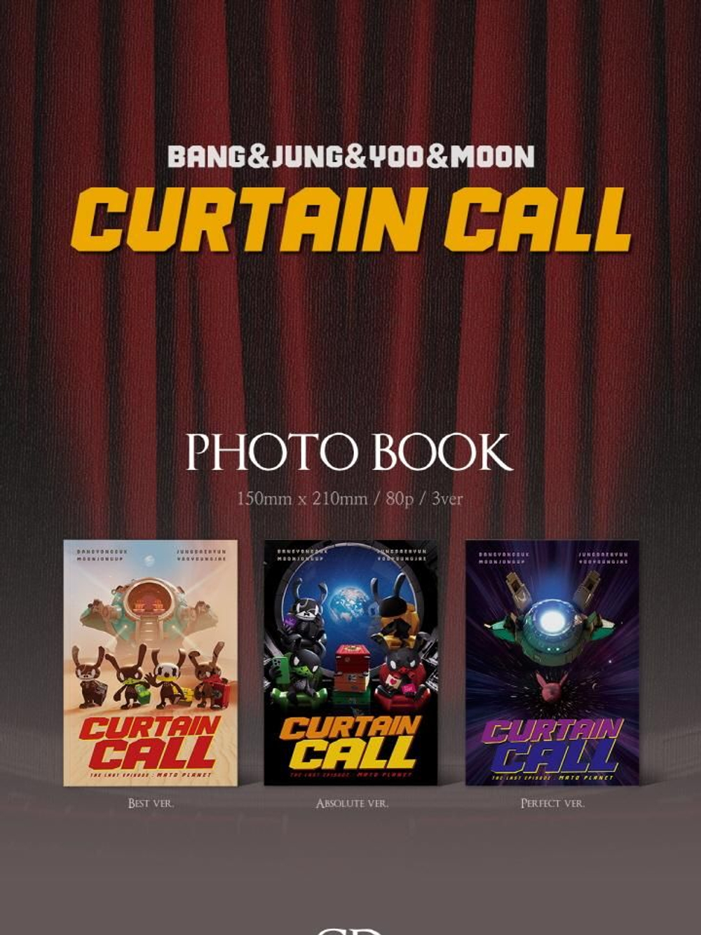 Альбом BANG YONGGUK & JUNG DAEHYUN & YOO YOUNGJAE & MOON JONGUP - CURTAIN CALL 1st EP Album RANDOM Version