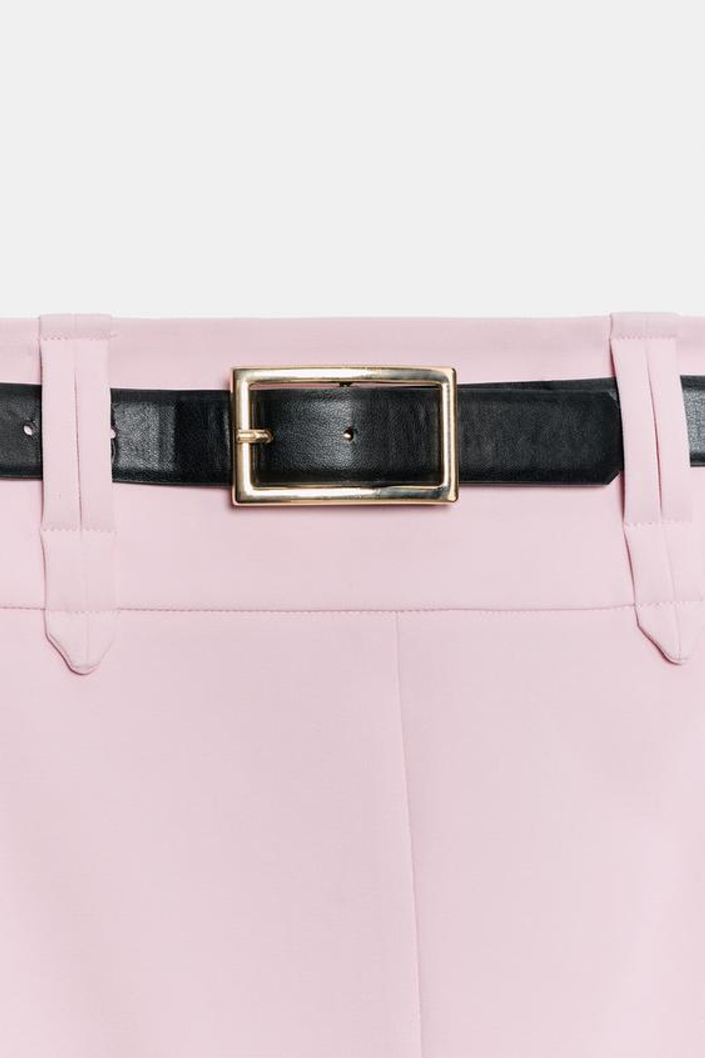 ZARA ЮБКА-КАРАНДАШ МИДИ С РЕМНЕМ, РОЗОВЫЙ