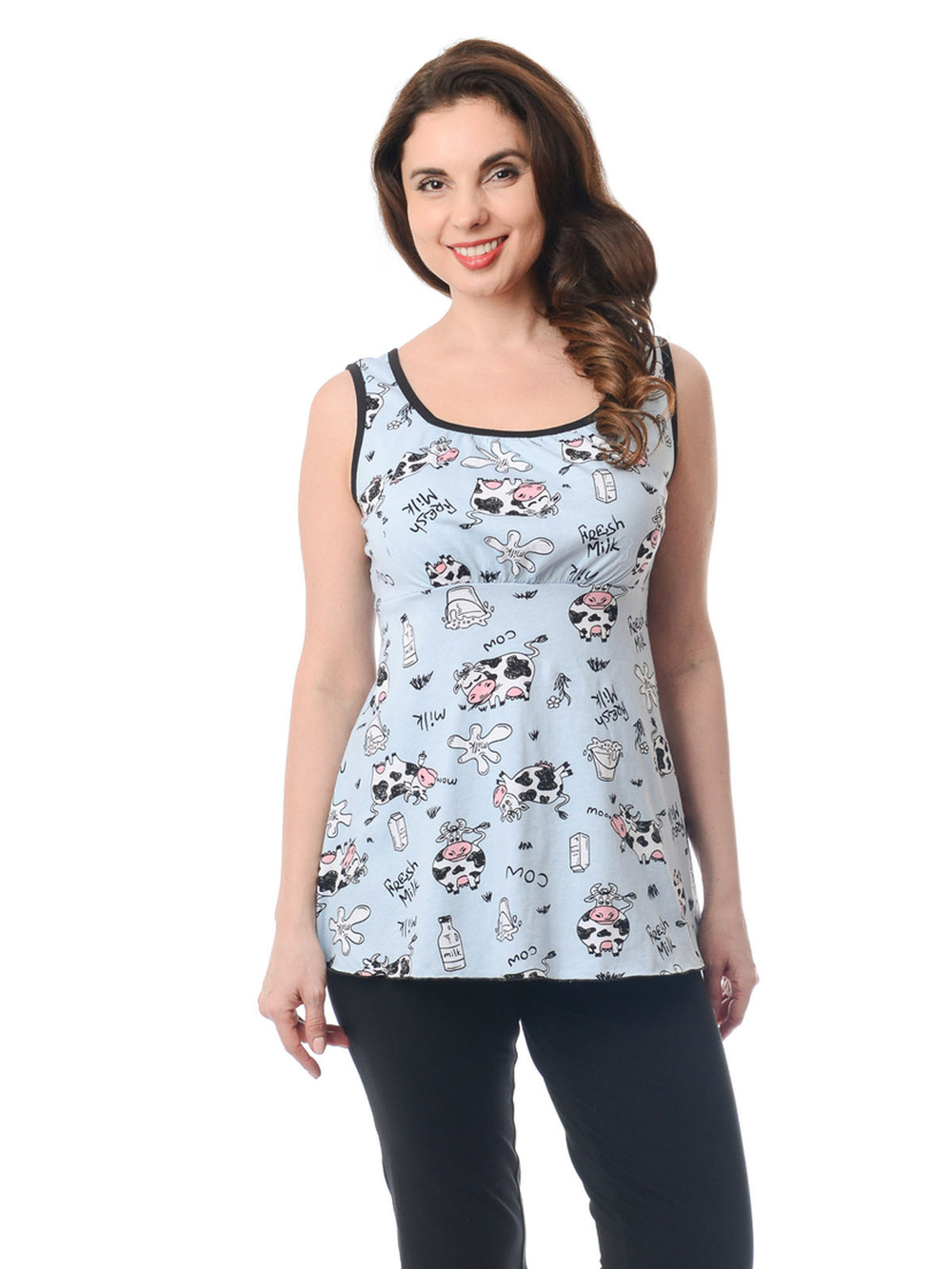 Майка Мк-58Х/сероголубой-коровка