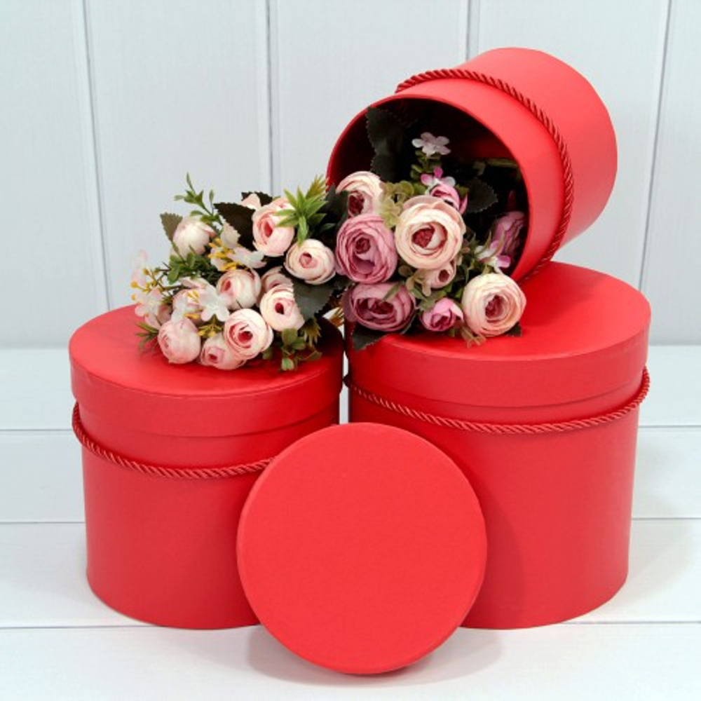 Коробка 18х17 см Набор 3 шт (Красный)