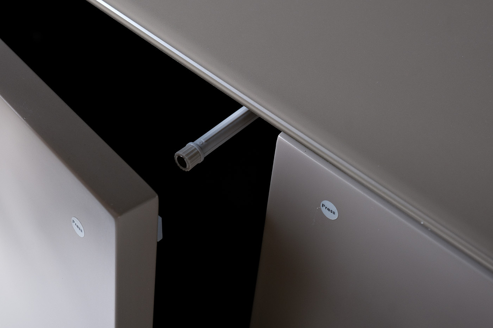 Комод со стеклянной столешницей 80х42х200см Garda Decor серый с бронзой