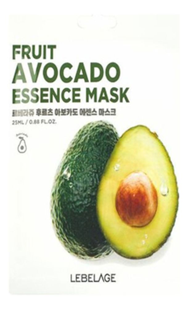 Тканевая маска с экстрактом авокадо LEBELAGE Fruit Avocado Essence Mask