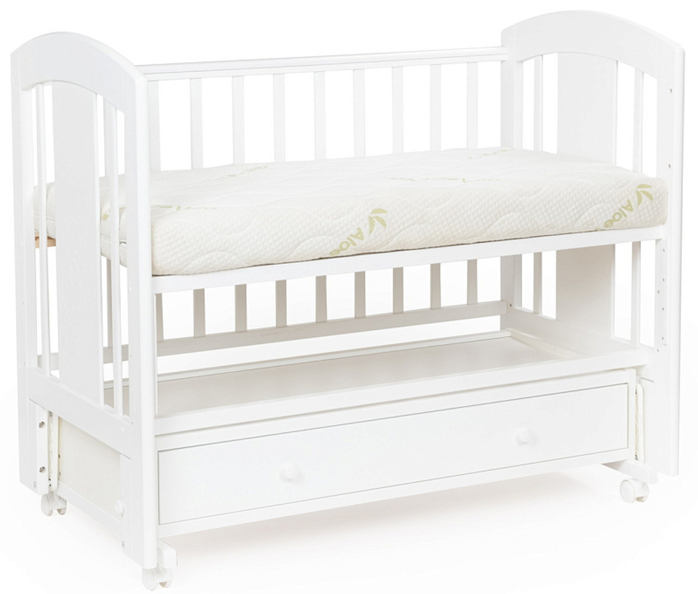 Детская кроватка Bebizaro Regency Teddy маятник универсальный с ящиком 01 White