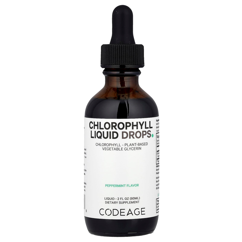 Codeage, Chlorophyll Liquid Drops, перечная мята, 60 мл (2 жидк. Унции)