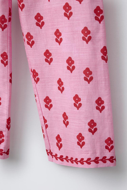 ZARA БРЮКИ С ЦВЕТОЧНЫМ ПРИНТОМ, РОЗОВЫЙ