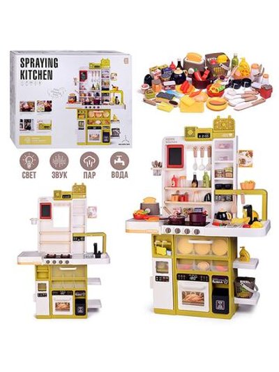 Игровой набор кухня Весёлый поварёнок с паром, 108 предметов (889-369)