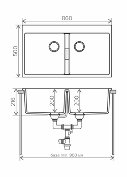 Мойка TOLERO LOFT TL-862 черный №911