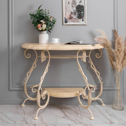 Кованый стол консоль Аделаида-2 Айвори