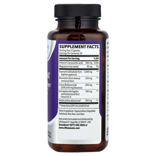 LifeSeasons, Breathe-X®, средство от аллергии и заложенности носа, 90 растительных капсул