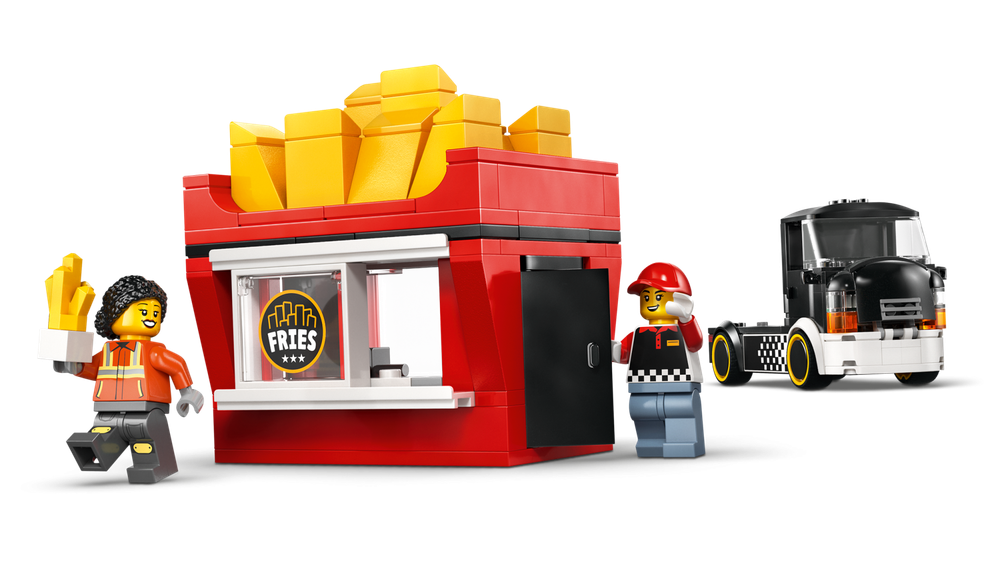 Конструктор Лего Сити Фудтрак с картошкой-фри 60488 | LEGO City Fries Food Truck | игровой с киоском 216 деталей 5+