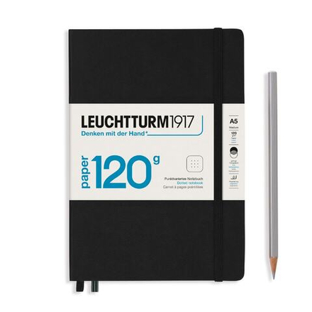 Блокнот Leuchtturm1917 Edition 120G A5 (14.5x21см.) 120г/м2 - 203 стр. в точку, твердая обложка, цвет: Черный