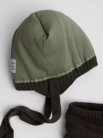 Шапка зимняя для мальчика на завязках и снуд