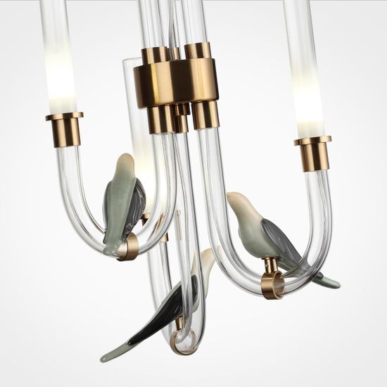 5431/6L L-VISION ODL_EX25 095 золотой(под латунь)/белый градиент/беж./зеленый/ металл/стекло/керамика Подвес LED 6W 4000K LARK