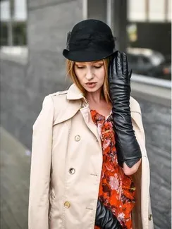 Перчатки женские, размер 7, цвет чёрный