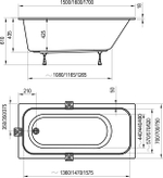 Акриловая ванна Ravak Chrome Slim 150x70 C721300000 без гидромассажа
