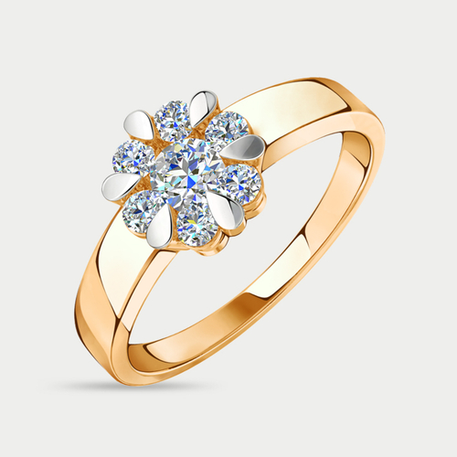 Кольцо для женщин из розового золота 585 пробы с фианитами (арт. 01-117951)