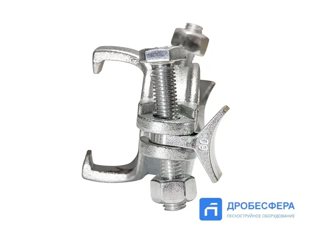 Хомут силовой двухболтовый сталь SK 60 с фиксаторами