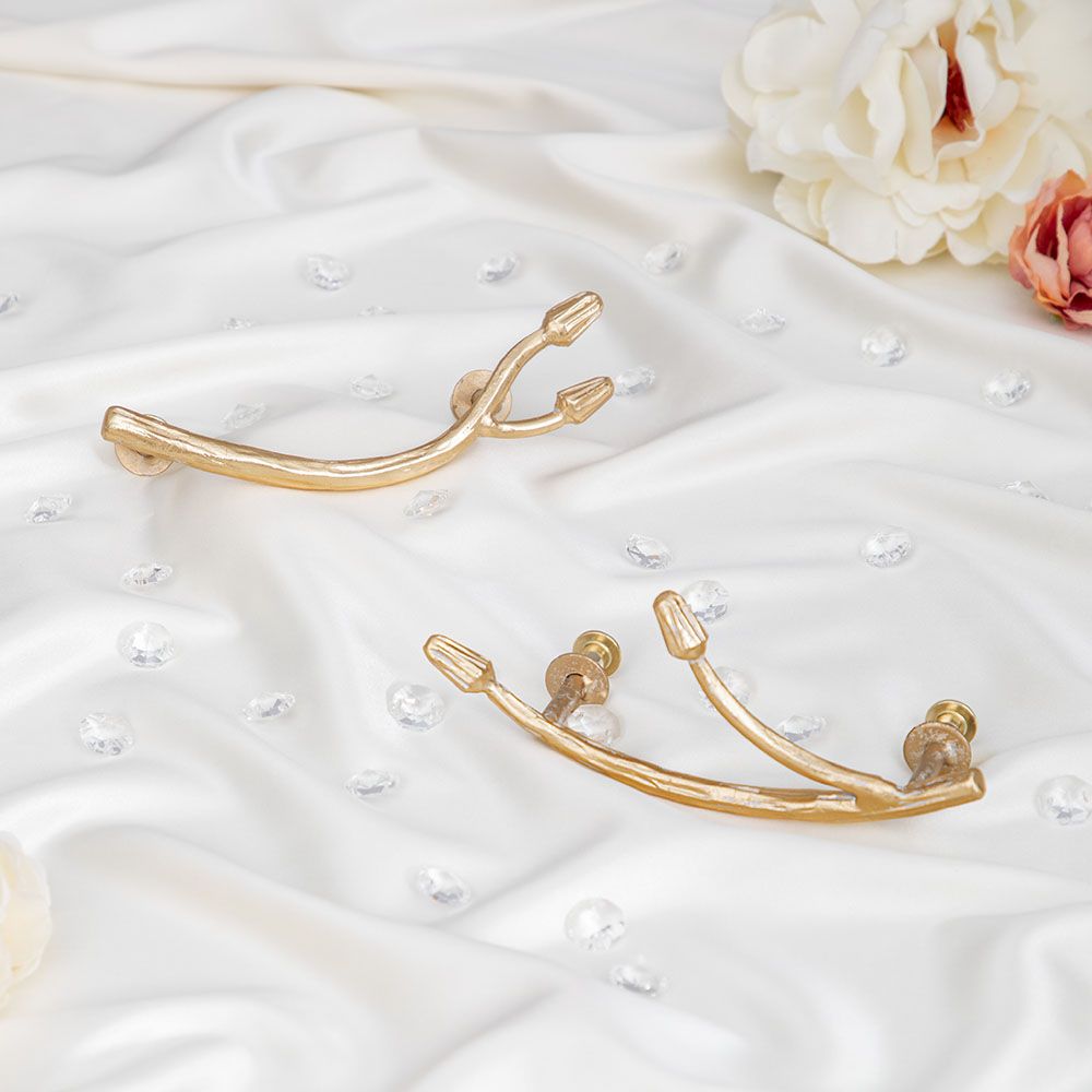 Ручка мебельная скоба Орхидея правая Айвори