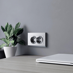 Розетка двойная с заземлением (серебряный матовый)