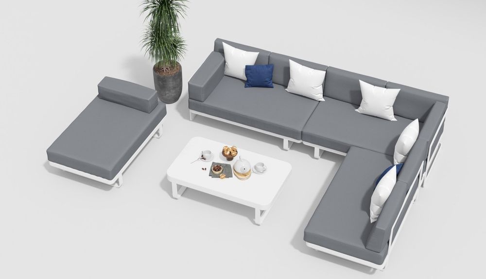 Hacienda, набор белый/серый, алюминий