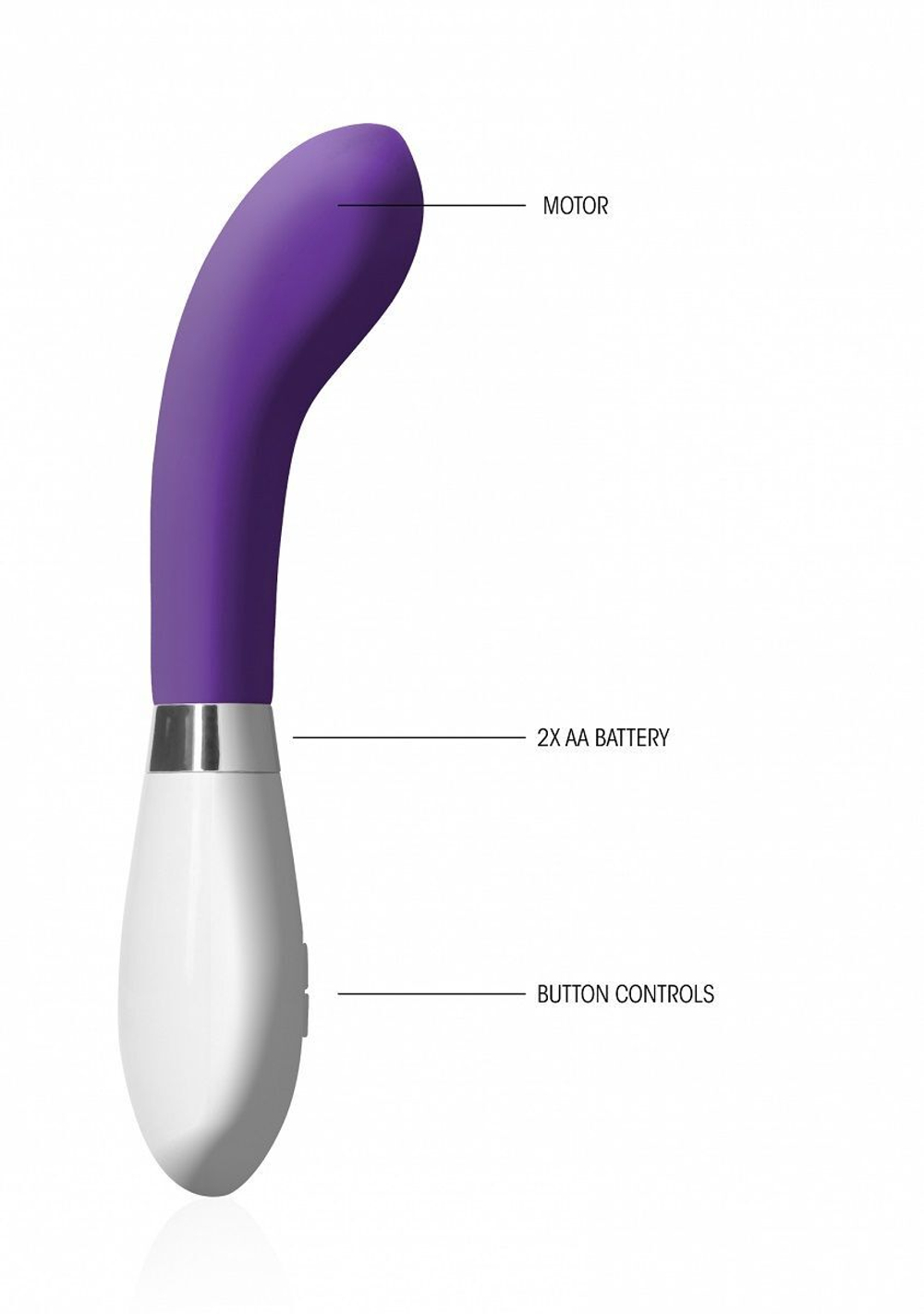 Фиолетовый вибратор для точки G или простаты Apollo - 20 см. (Цвет: фиолетовый)