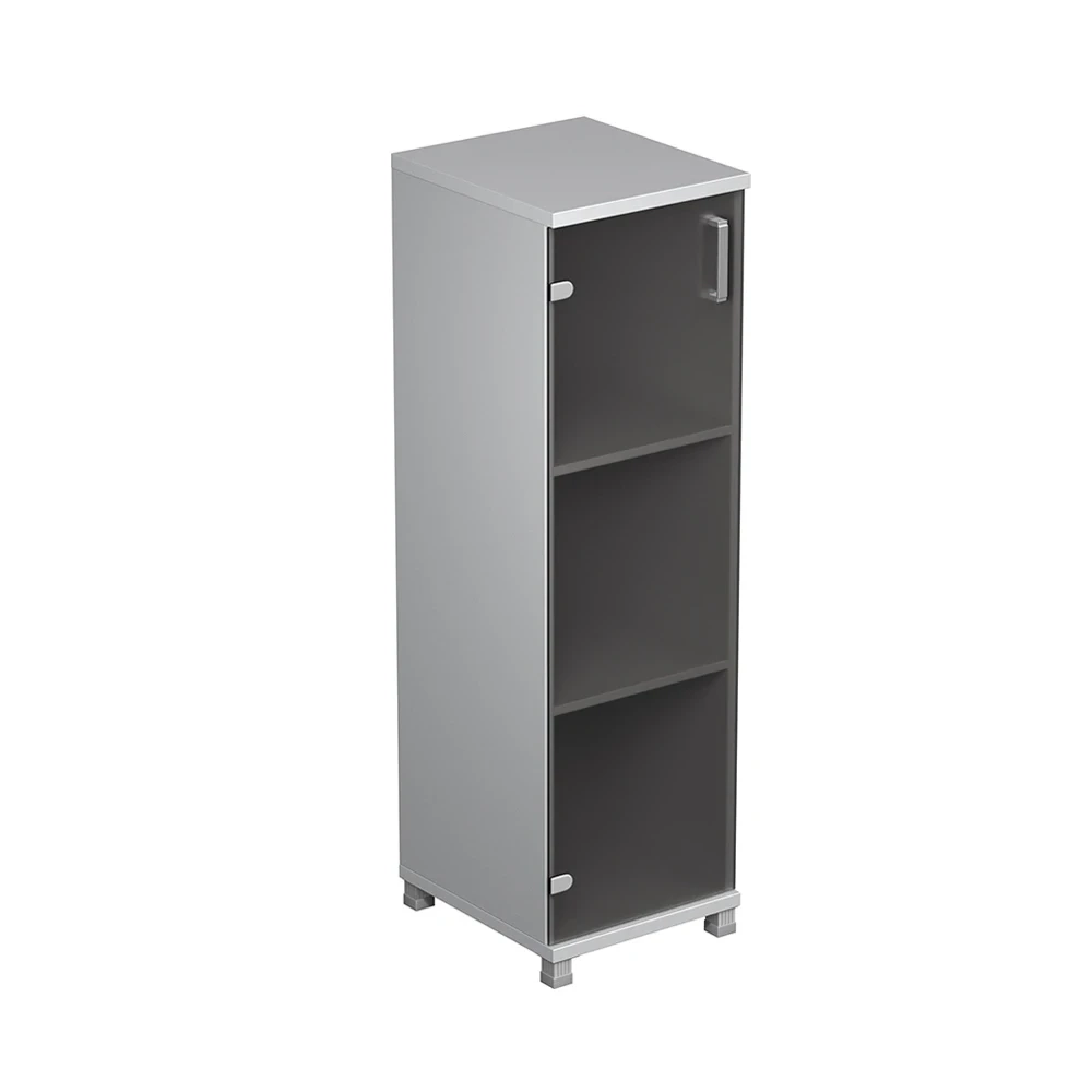 Шкаф средний пенал со стеклом (задняя стенка ХДФ) АВАНС (AVANCE)