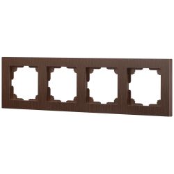 Рамка для розеток и выключателей Intro Accent 6-504-10 на 4 поста, СУ, венге