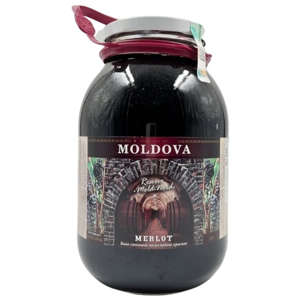 Вино Moldova Полусладкое красное 2 л
