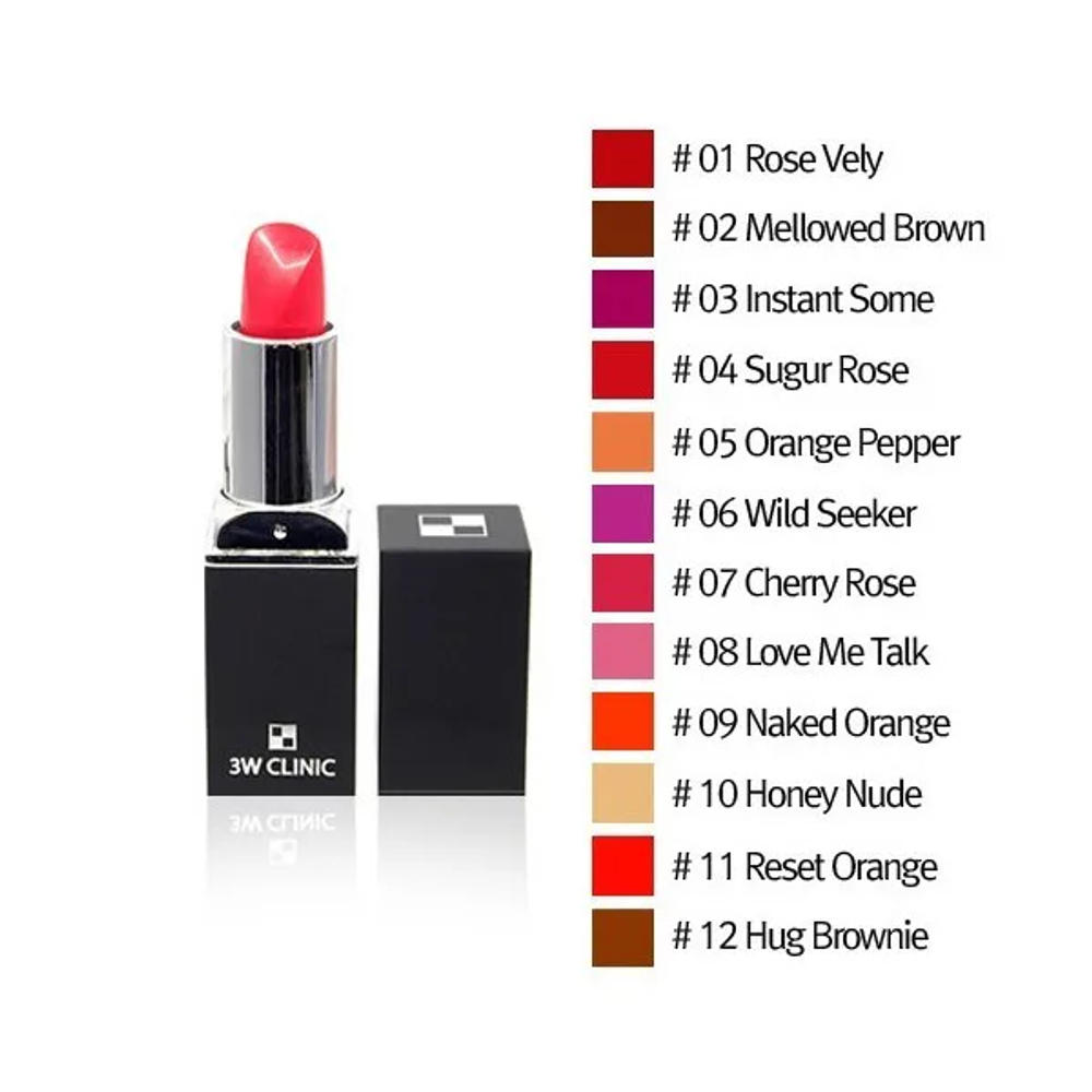 Помада для губ 3W Clinic #05 Aqua Matte Lip Stick Orange Pepper матовая увлажняющая тон 05 3,7 г