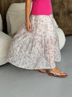 Юбка вуаль в бежевый цветок