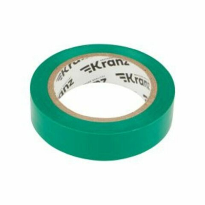 Изолента ПВХ KRANZ 0.13х15 мм, 10 м, зеленая
