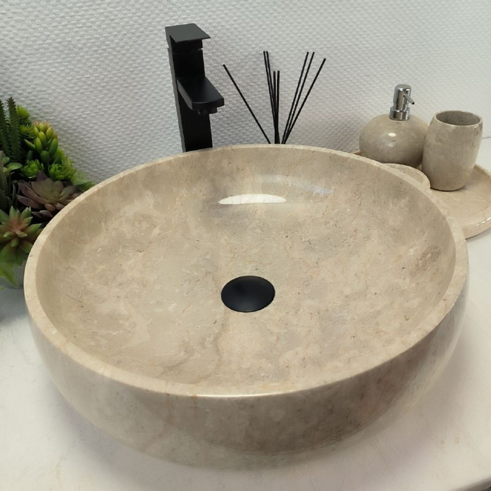Раковина из мрамора Donut Cream DM-62513 45*45*13 0119