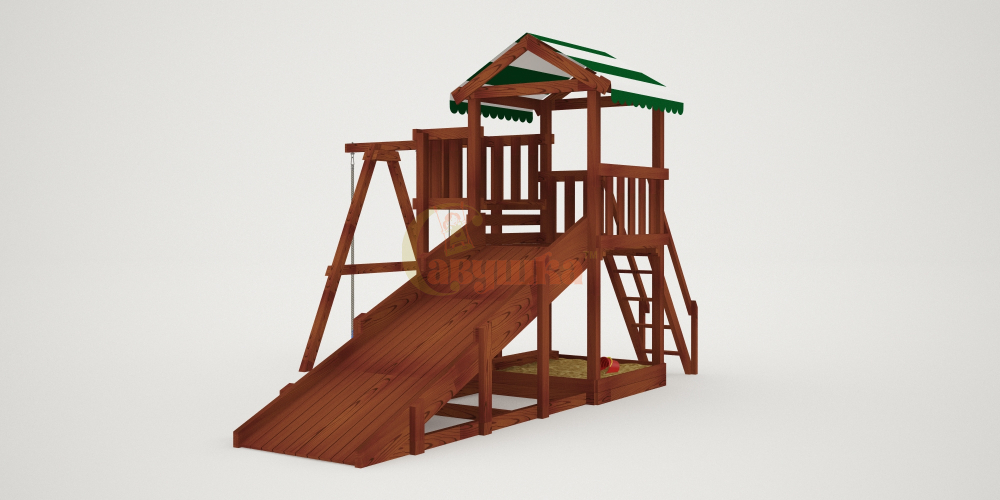Детская площадка Савушка Мастер 1 с зимней и летней (Махагон) 4 сезона