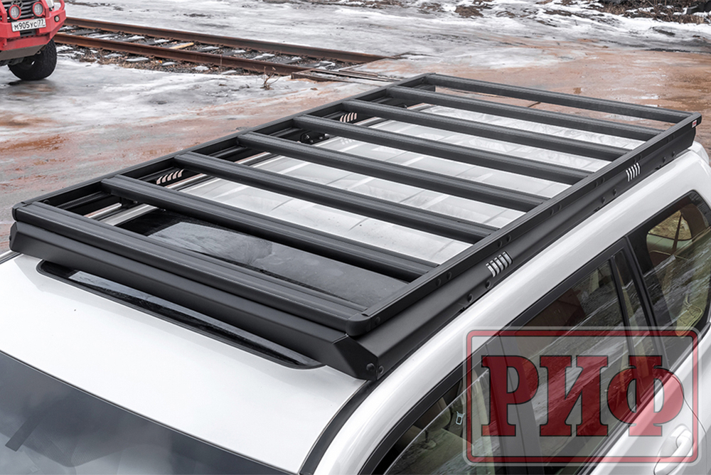 Багажник экспедиционный (платформа) алюминиевый 1150x2080 мм для Toyota Land Cruiser Prado 150 (с крепежом) РИФ